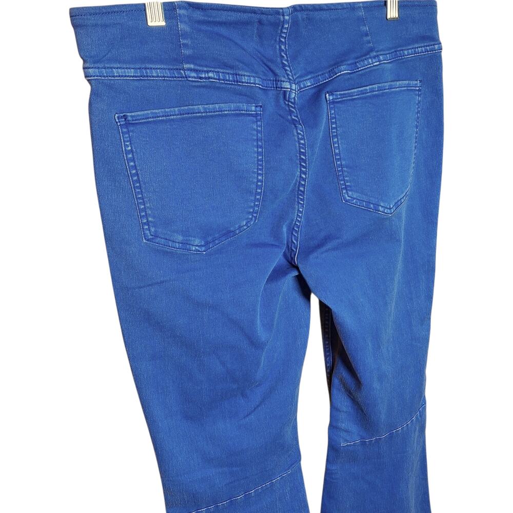 Free People Penny Pull-on flare high rise jegging bellbottom pants bright blue - Picture 4 of 6